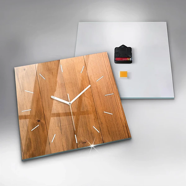 Wanduhr modern quadratisch Hölzerne Bretter