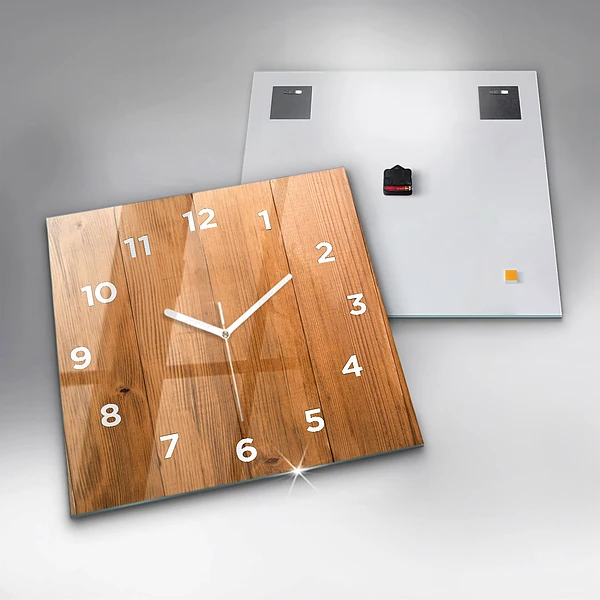 Wanduhr modern quadratisch Hölzerne Bretter