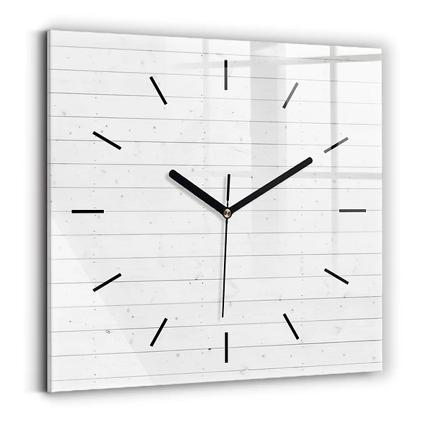 Wanduhr quadratisch mit motiv Holzplatten-Muster