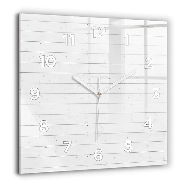 Wanduhr quadratisch mit motiv Holzplatten-Muster