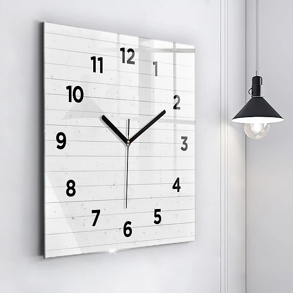 Wanduhr quadratisch mit motiv Holzplatten-Muster