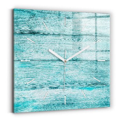 Wanduhr quadratisch mit motiv Blaues altes Holz