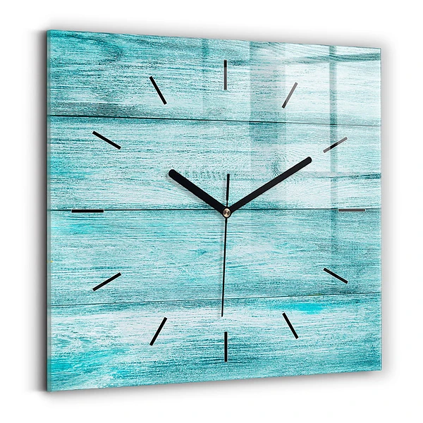 Wanduhr quadratisch mit motiv Blaues altes Holz