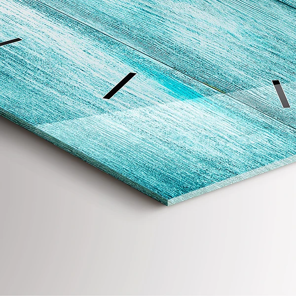 Wanduhr quadratisch mit motiv Blaues altes Holz