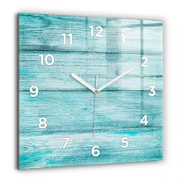 Wanduhr quadratisch mit motiv Blaues altes Holz