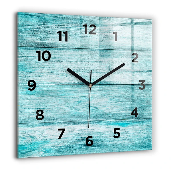 Wanduhr quadratisch mit motiv Blaues altes Holz