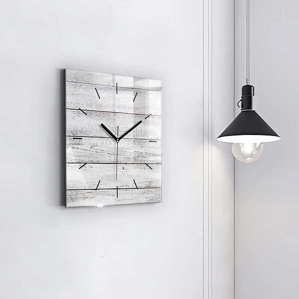 Wanduhr modern quadratisch Bemalte Bretter