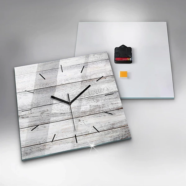Wanduhr modern quadratisch Bemalte Bretter