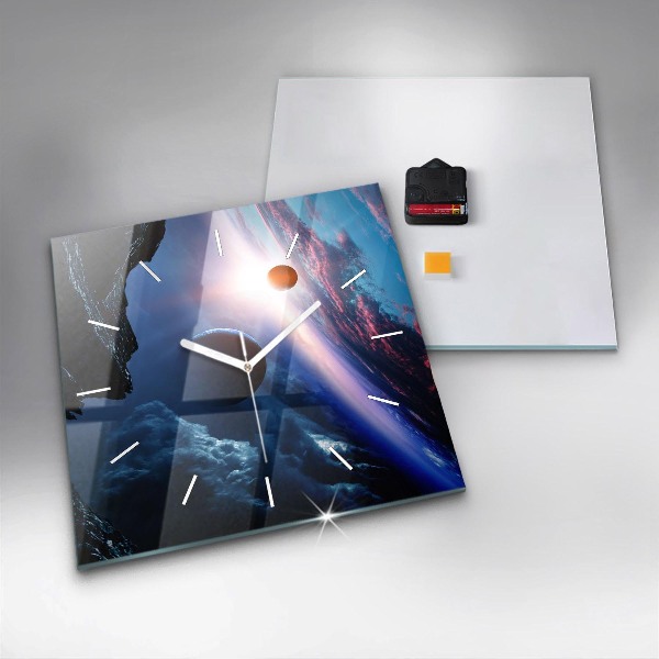 Wanduhr quadratisch Große Galaxie