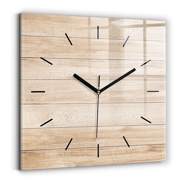 Wanduhr modern quadratisch Hölzerne Textur