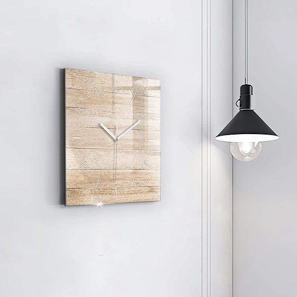 Wanduhr modern quadratisch Hölzerne Textur
