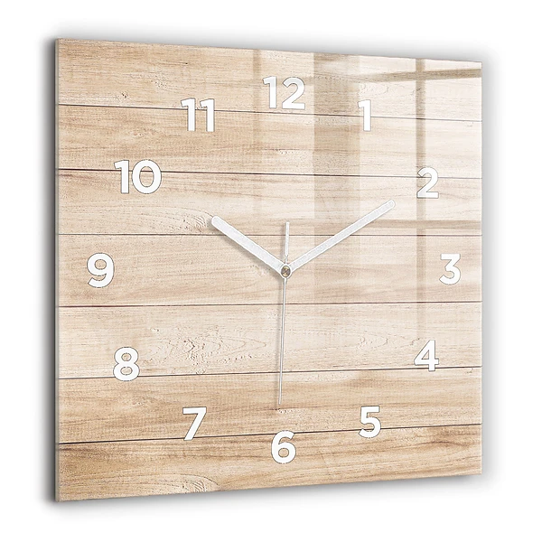 Wanduhr modern quadratisch Hölzerne Textur