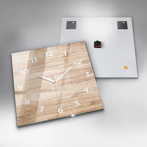 Wanduhr modern quadratisch Hölzerne Textur