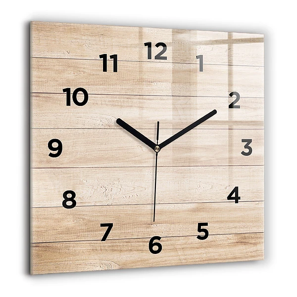 Wanduhr modern quadratisch Hölzerne Textur