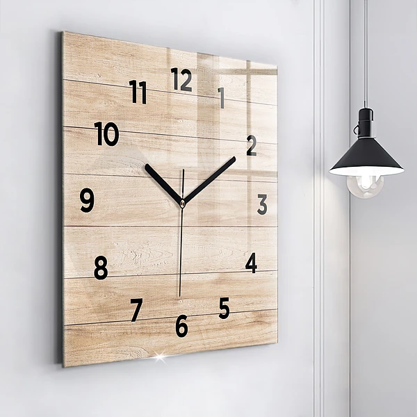 Wanduhr modern quadratisch Hölzerne Textur
