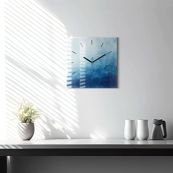 Wanduhr modern quadratisch Wasser abstrakt