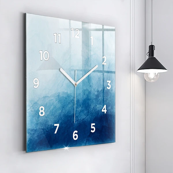 Wanduhr modern quadratisch Wasser abstrakt