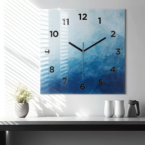 Wanduhr modern quadratisch Wasser abstrakt