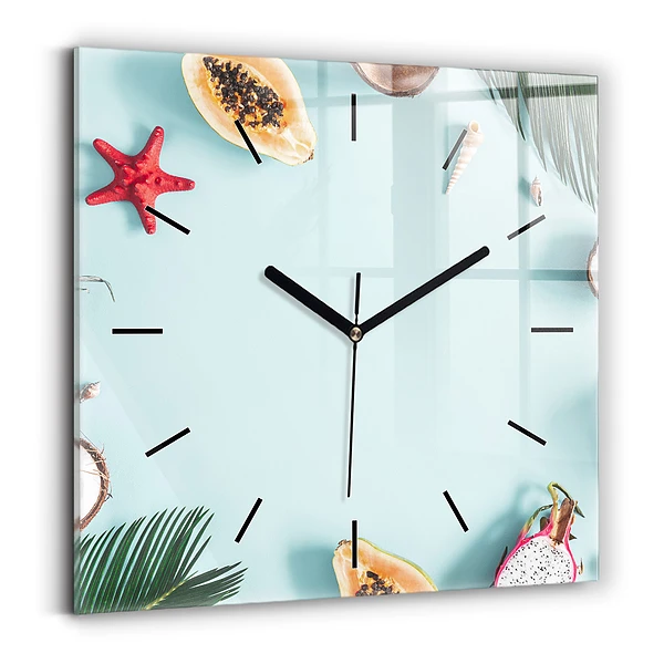 Wanduhr quadratisch mit motiv Sommer Komposition