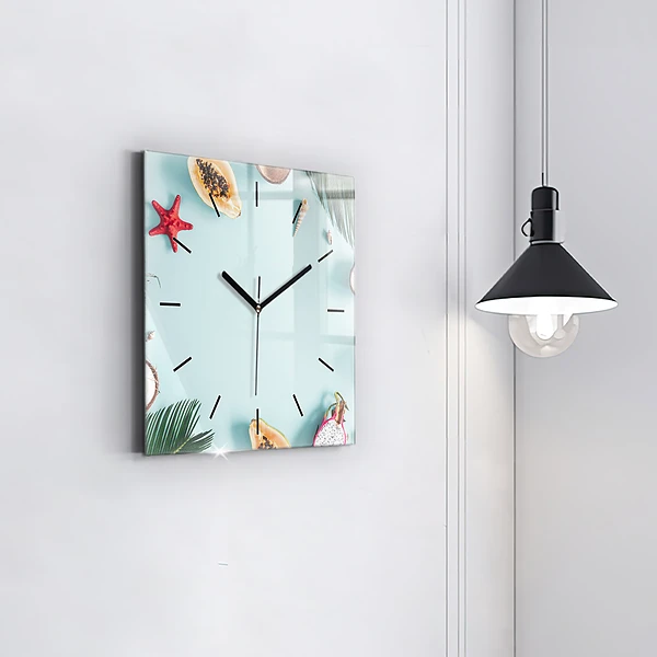 Wanduhr quadratisch mit motiv Sommer Komposition