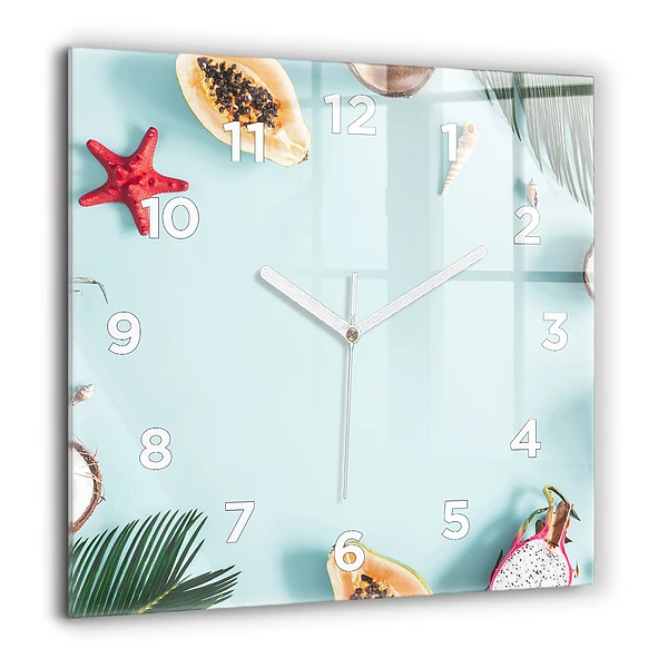 Wanduhr quadratisch mit motiv Sommer Komposition