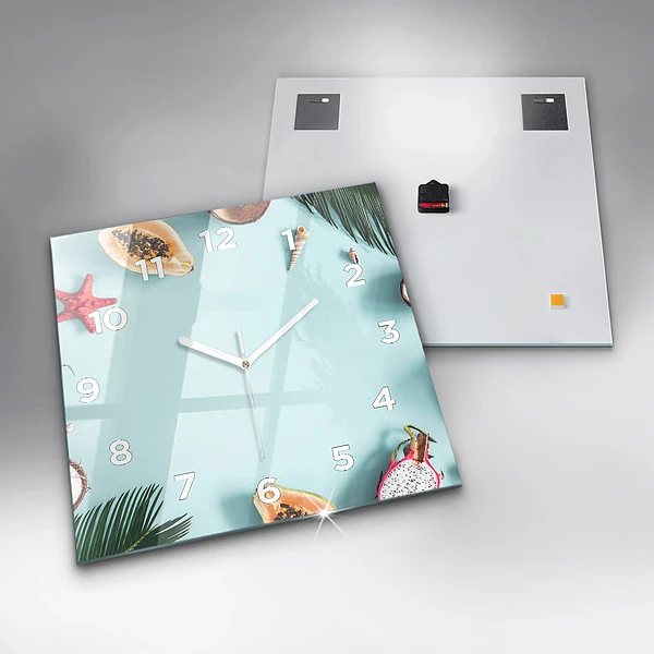 Wanduhr quadratisch mit motiv Sommer Komposition