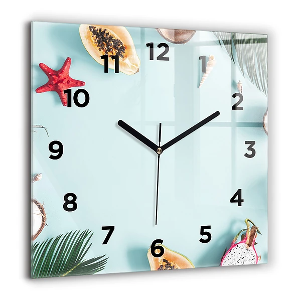 Wanduhr quadratisch mit motiv Sommer Komposition
