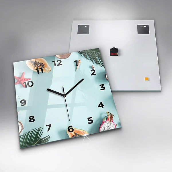 Wanduhr quadratisch mit motiv Sommer Komposition