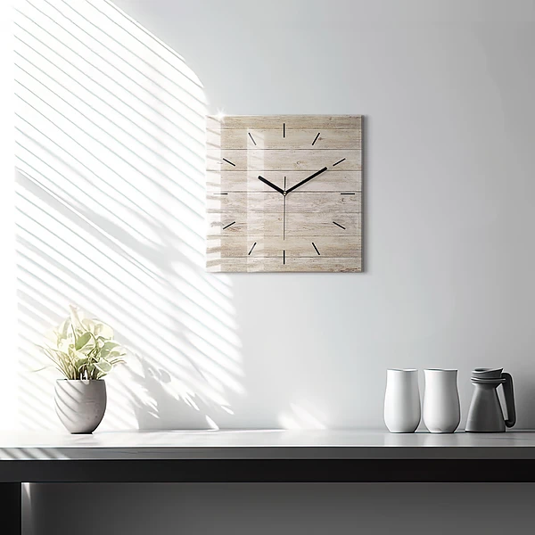 Wanduhr quadratisch Holztafeln