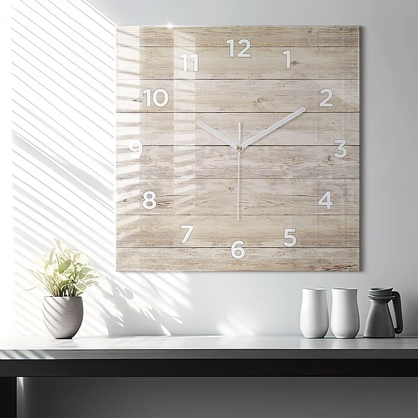 Wanduhr quadratisch Holztafeln