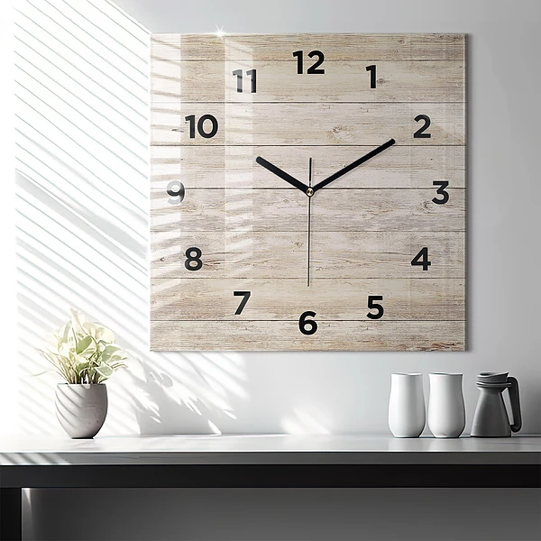 Wanduhr quadratisch Holztafeln