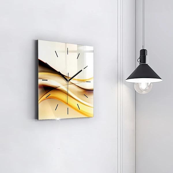 Wanduhr quadratisch Abstrakte Welle