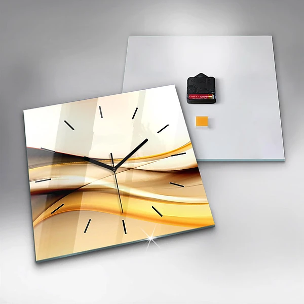 Wanduhr quadratisch Abstrakte Welle