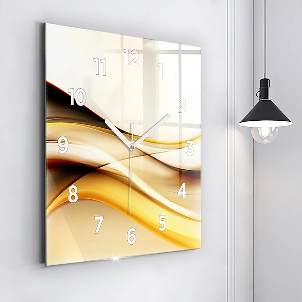 Wanduhr quadratisch Abstrakte Welle
