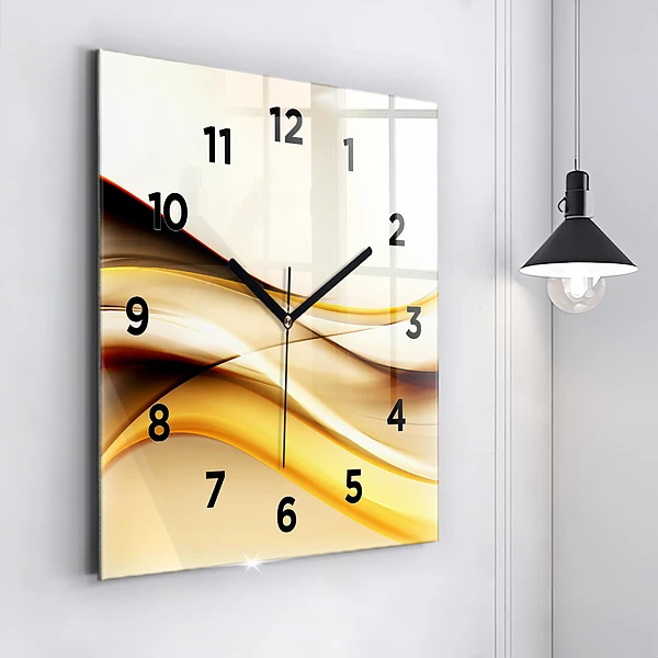 Wanduhr quadratisch Abstrakte Welle