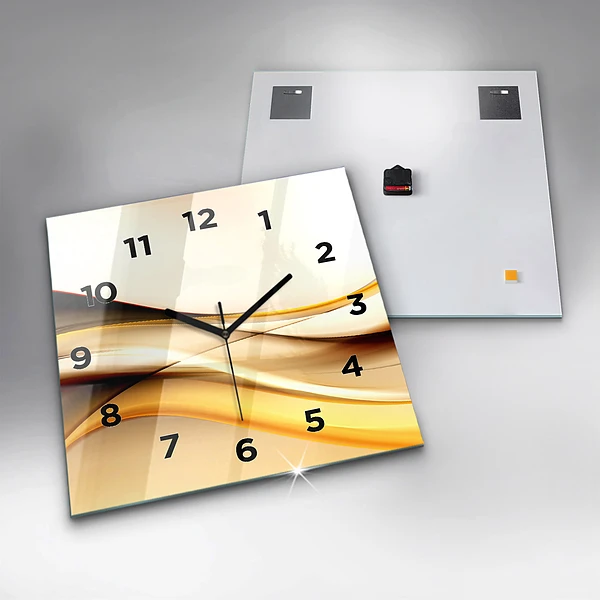 Wanduhr quadratisch Abstrakte Welle