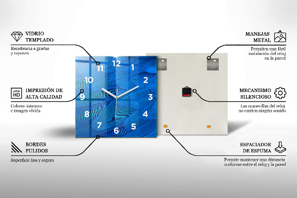 Wanduhr quadratisch Abstrakte Linie