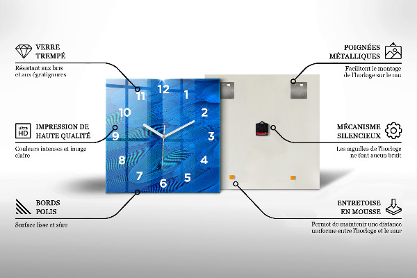 Wanduhr quadratisch Abstrakte Linie