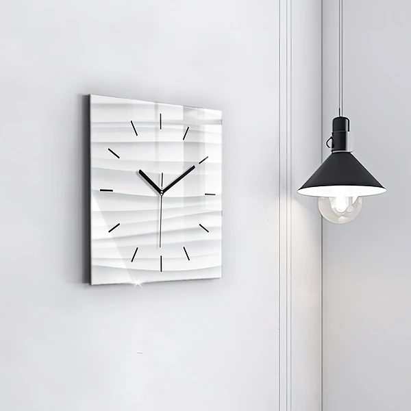 Wanduhr modern quadratisch Textur der Wellen