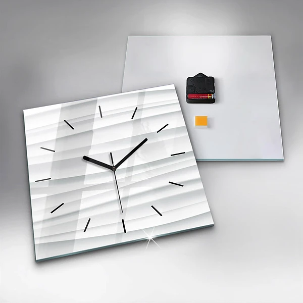 Wanduhr modern quadratisch Textur der Wellen
