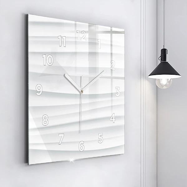 Wanduhr modern quadratisch Textur der Wellen