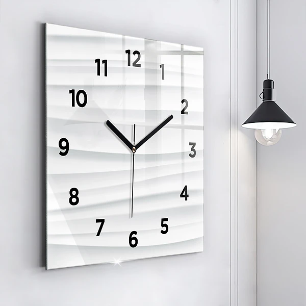 Wanduhr modern quadratisch Textur der Wellen