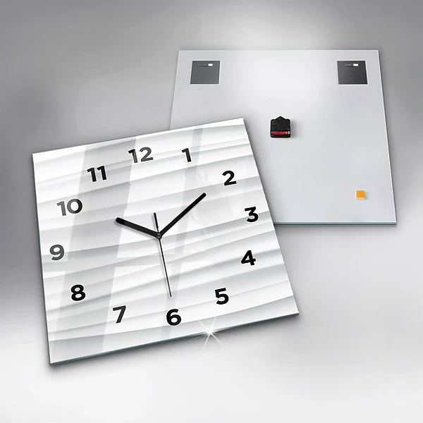 Wanduhr modern quadratisch Textur der Wellen