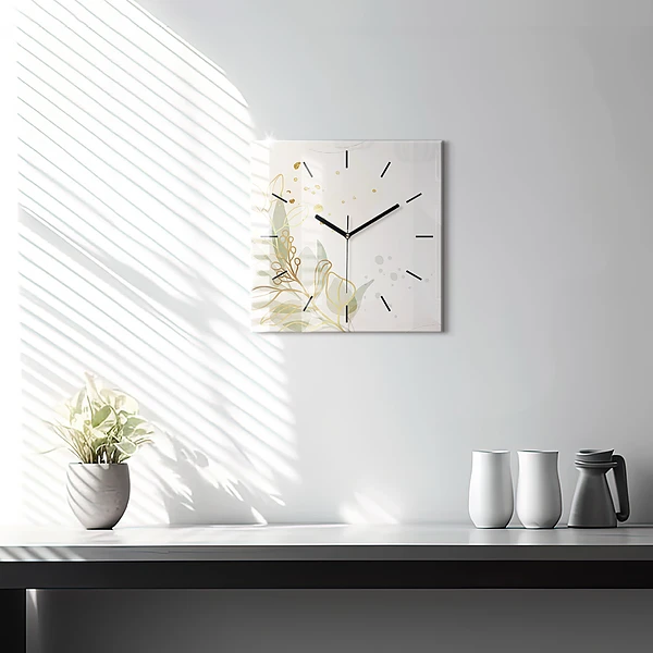 Wanduhr modern quadratisch Pastell abstrakt