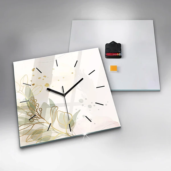 Wanduhr modern quadratisch Pastell abstrakt