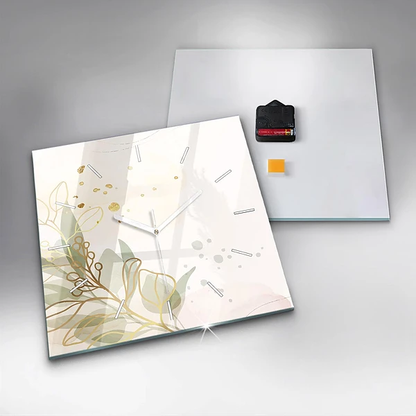 Wanduhr modern quadratisch Pastell abstrakt