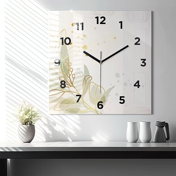 Wanduhr modern quadratisch Pastell abstrakt