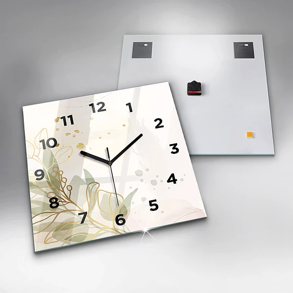 Wanduhr modern quadratisch Pastell abstrakt