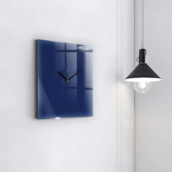Wanduhr quadratisch mit motiv Marineblau
