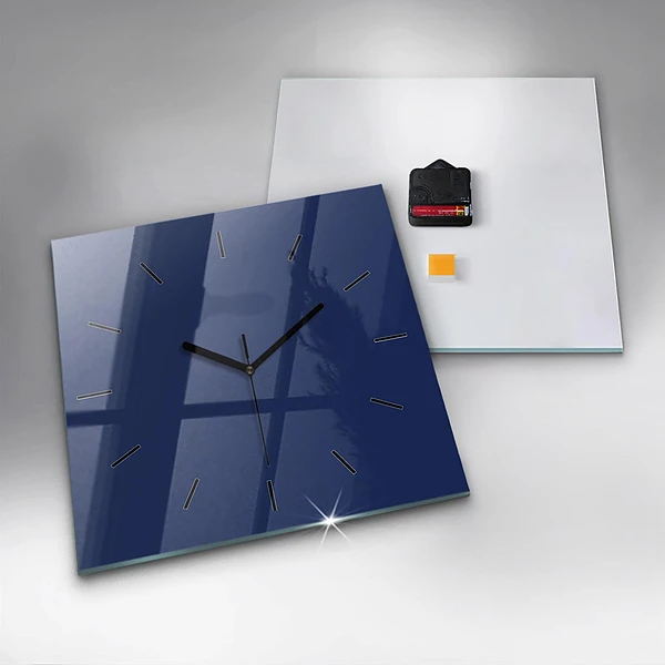 Wanduhr quadratisch mit motiv Marineblau